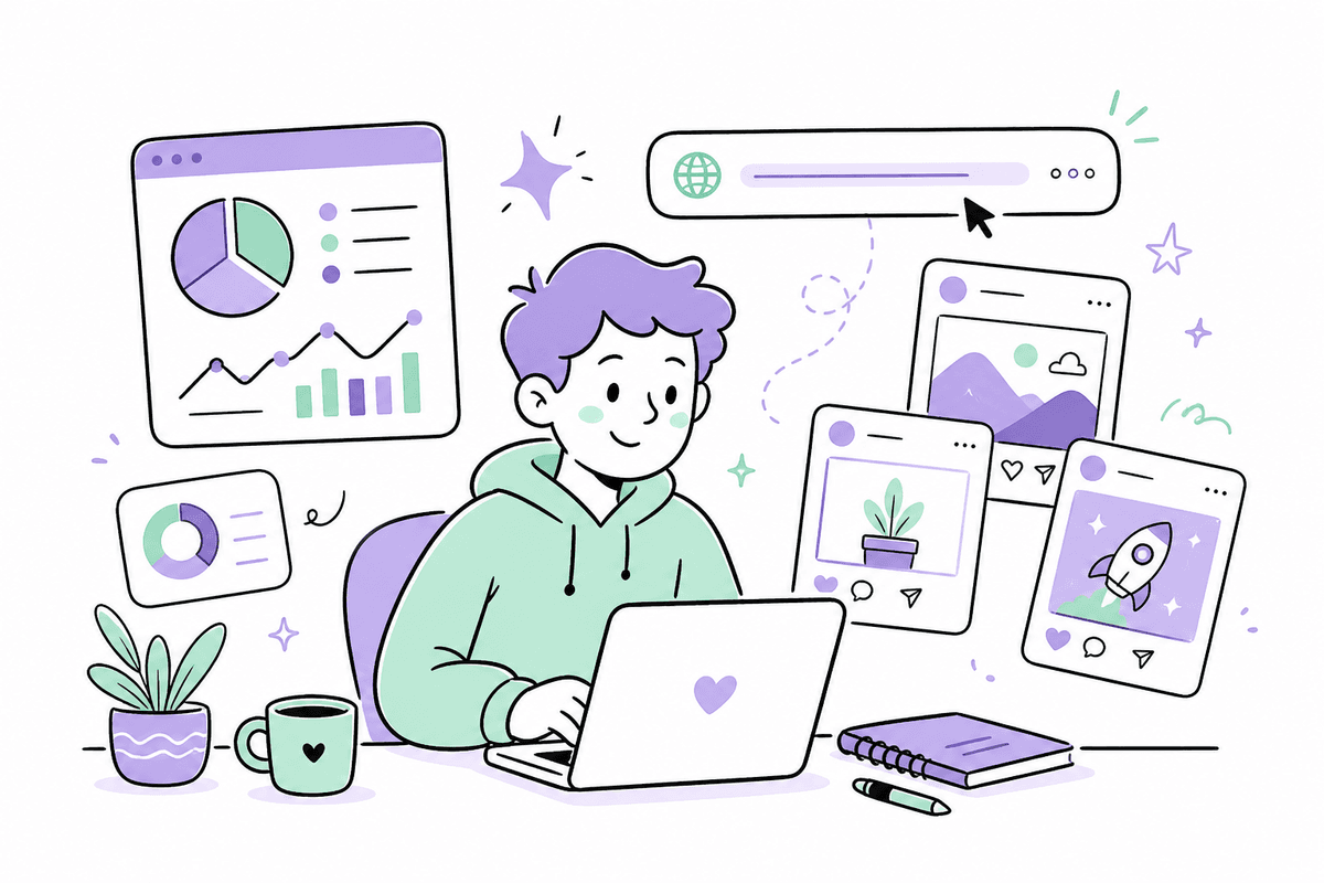Doodlyo studio generating visual doodle stories from a blog URL